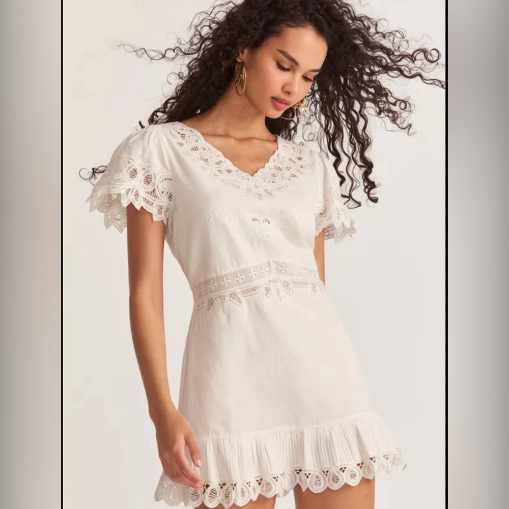 NWT LoveShackFancy Thara Dress in True White size XS